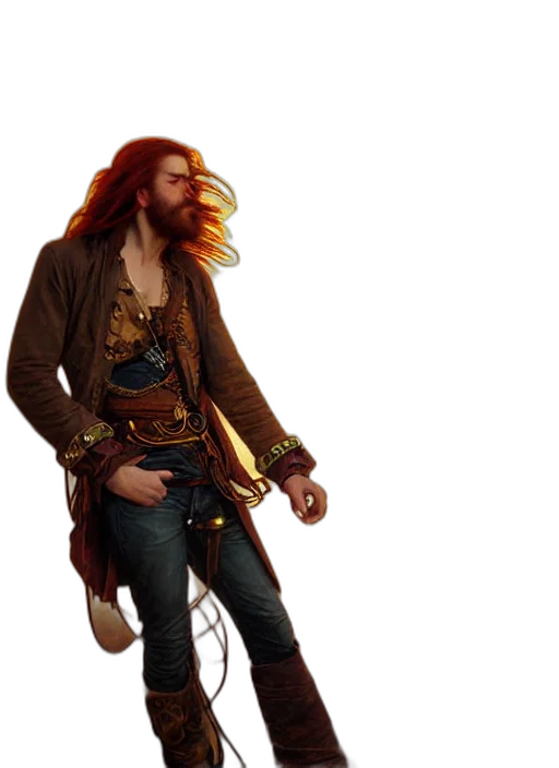 jacket, staff, concept art, 3d render, fantasy art, photorealistic, realist, portrait transparent PNG cut-out