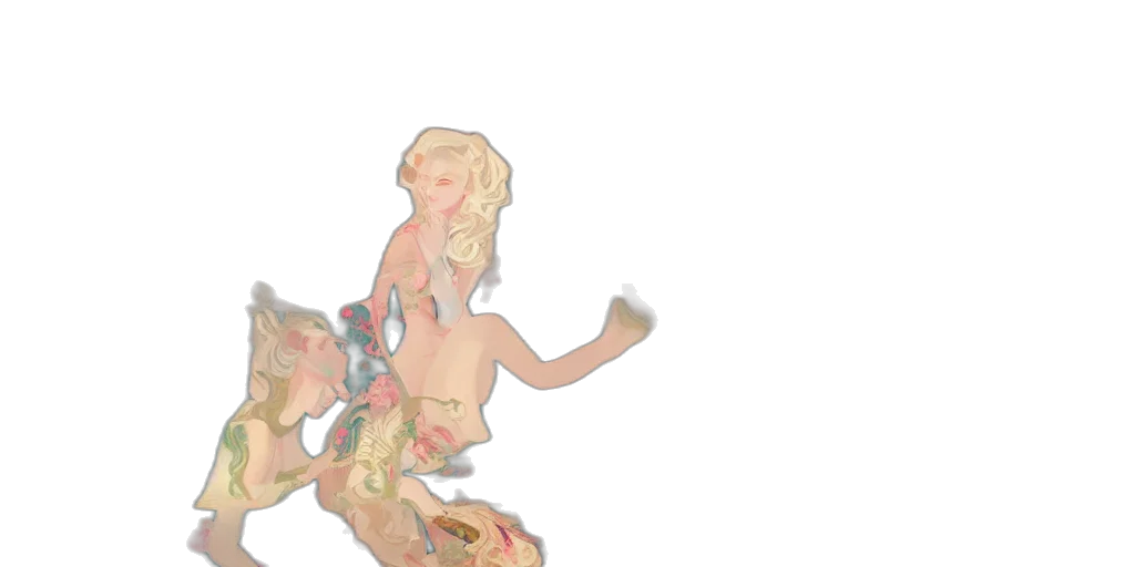 dress, hair, jewelry, 3d render transparent PNG cut-out