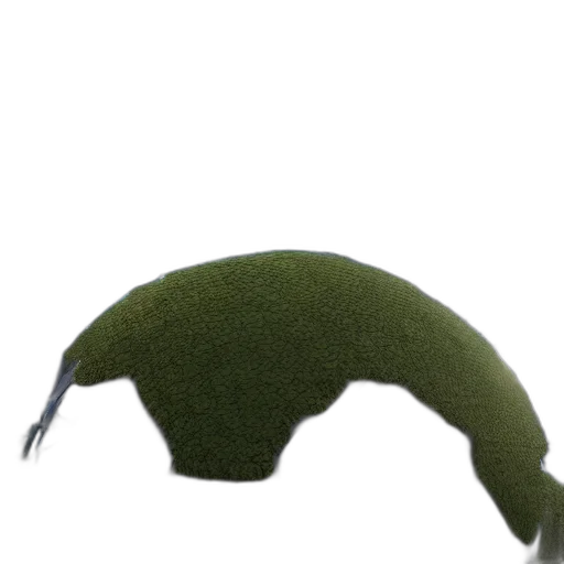 hat, hair, mask, creature, 3d render, photorealistic, concept art, green transparent PNG cut-out