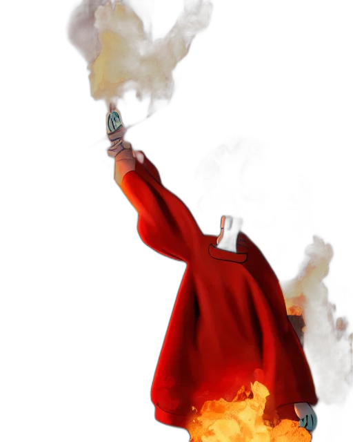 jacket, staff, dragon, mask, concept art, 3d render, photorealistic, fantasy art transparent PNG cut-out