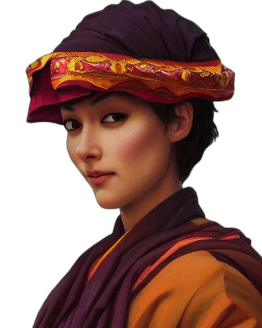 face, hat, staff, crown, photorealistic, oil painting, fantasy art, concept art transparent PNG cut-out
