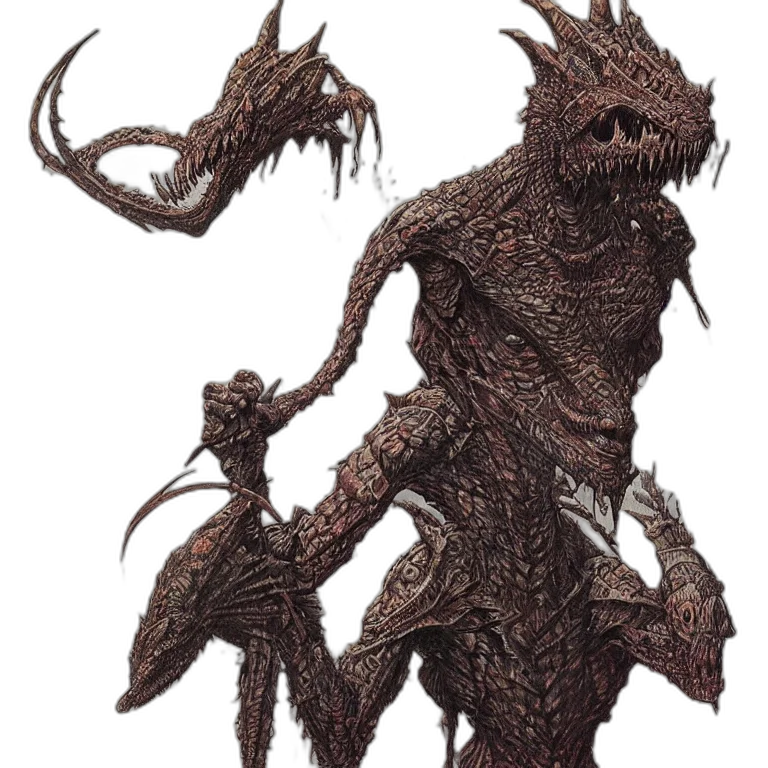 creature, staff, dragon, animal, concept art, fantasy art, pixel art, 3d render transparent PNG cut-out