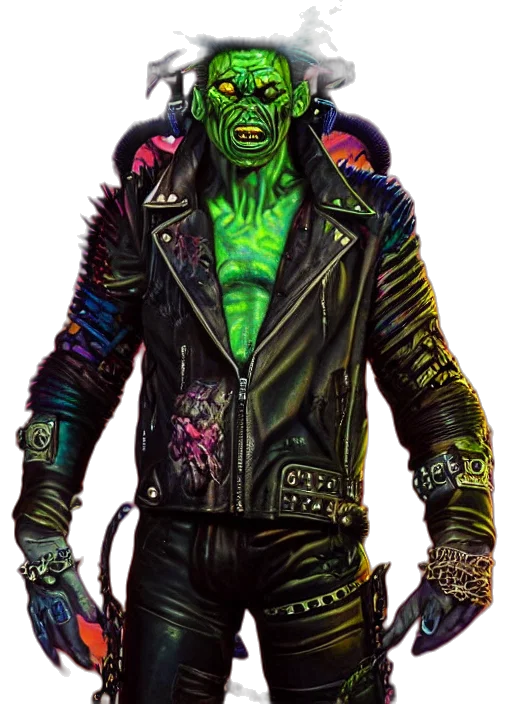 jacket, creature, concept art, comic book art transparent PNG cut-out