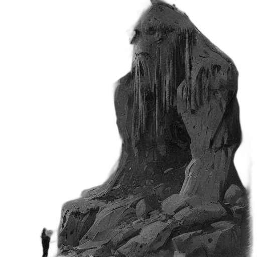 creature, staff, face, sword transparent PNG cut-out