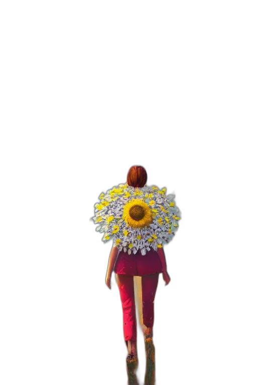 flower, dress, staff, jewelry, 3d render, concept art, photorealistic, pixel art transparent PNG cut-out