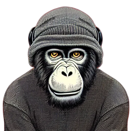 animal, mask, jacket, hat, photorealistic, concept art, 3d render, cartoon transparent PNG cut-out