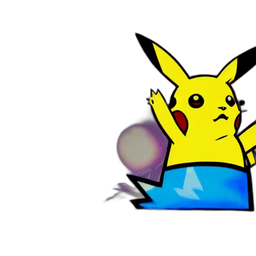 staff, pixel art, 3d render, concept art, cartoon, pikachu, spray, painted transparent PNG cut-out