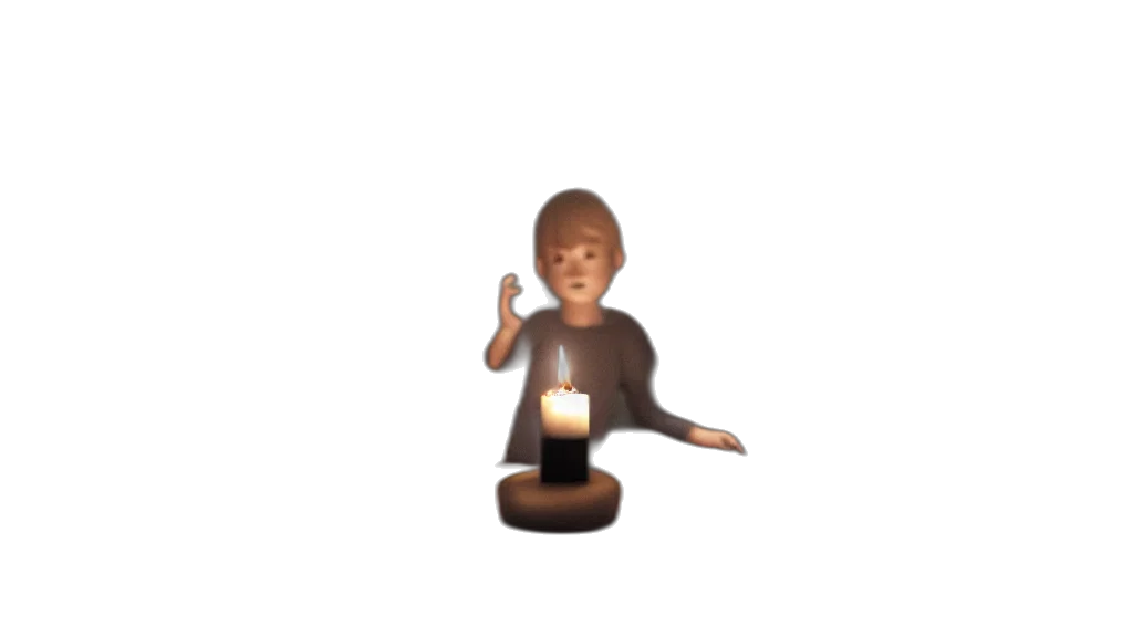 staff, pixel art, 3d render, concept art, vaporwave, fire, child, empty transparent PNG cut-out