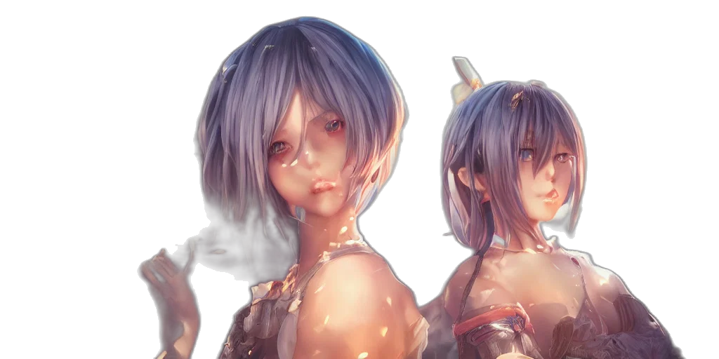 fantasy art, concept art, anime, 3d render transparent PNG cut-out