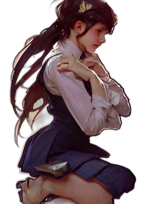 jacket, staff, dress, weapon transparent PNG cut-out