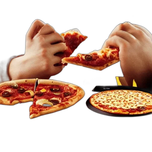 food, weapon, jewelry, 3d render, photorealistic, mcdonalds, pizza, advertisement transparent PNG cut-out