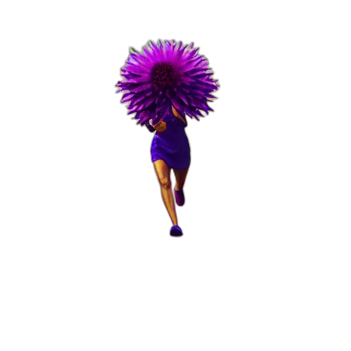 flower, umbrella, staff, hair transparent PNG cut-out