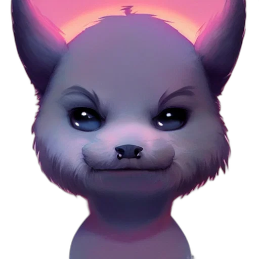 staff, face, creature, mask, concept art, fantasy art, 3d render, vaporwave transparent PNG cut-out