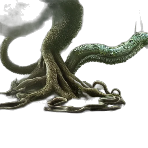 dragon, staff, creature, tree transparent PNG cut-out