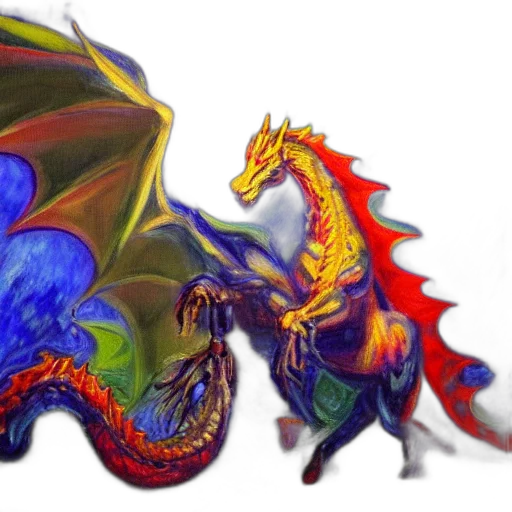 dragon, fantasy art, concept art, watercolor, pixel art, colorful, oil, painting transparent PNG cut-out