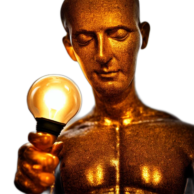 staff, jewelry, 3d render, photorealistic, golden, bulb, man, heavenly transparent PNG cut-out