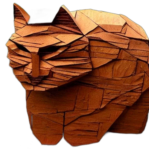 mask, animal, 3d render, photorealistic, concept art, cat, made, tree transparent PNG cut-out