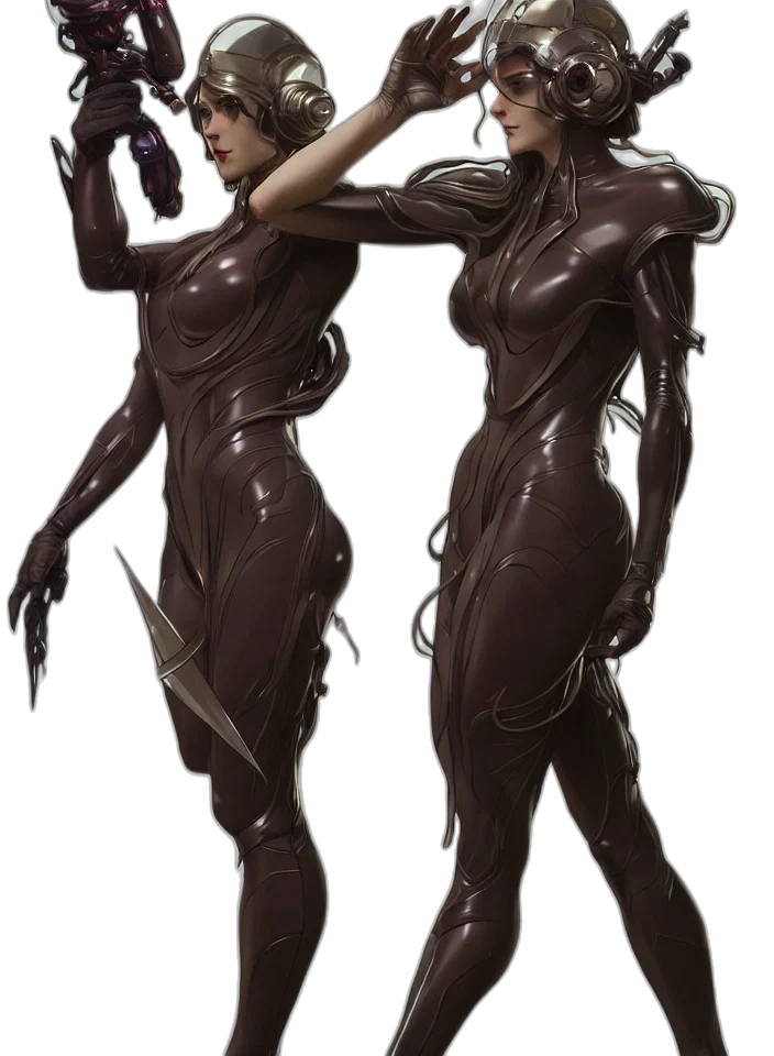 creature, staff, concept art, cyberpunk transparent PNG cut-out