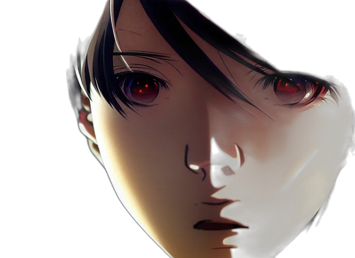 face, mask, robot, creature, photorealistic, 3d render, concept art, anime transparent PNG cut-out