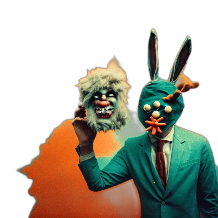 mask, concept art, green, kodak, portra, wetplate, muted, colours transparent PNG cut-out