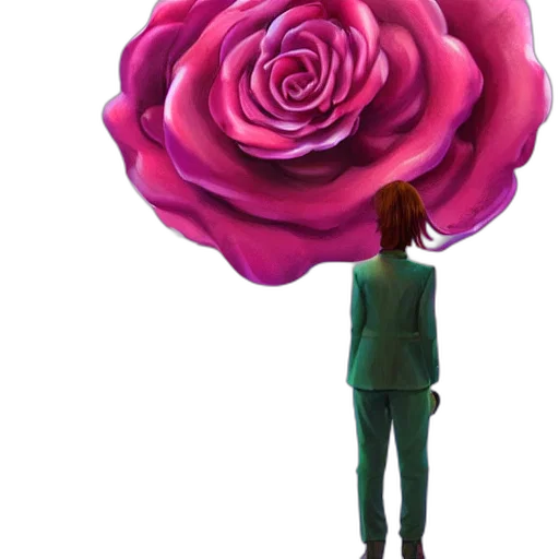 flower, umbrella, jacket, staff, concept art, 3d render, vaporwave, photorealistic transparent PNG cut-out