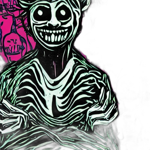 mask, face, creature, comic book art transparent PNG cut-out