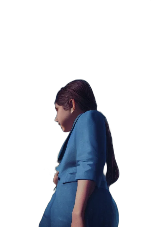 jacket, staff, dress, face, 3d render, photorealistic, concept art, vaporwave transparent PNG cut-out