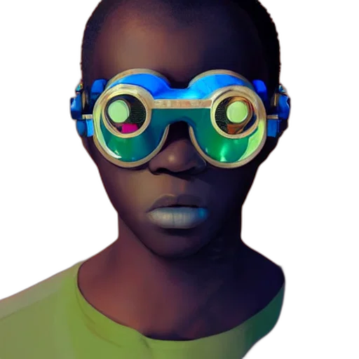mask, face, robot, staff, concept art, 3d render, photorealistic, cyberpunk transparent PNG cut-out