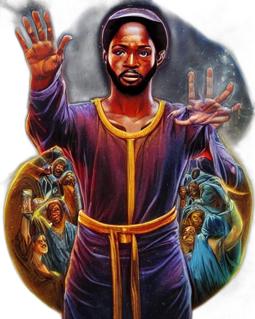 vfx, drew, struzan, movie, poster, art, african, jesus transparent PNG cut-out