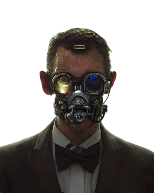 mask, robot, face, cyberpunk transparent PNG cut-out