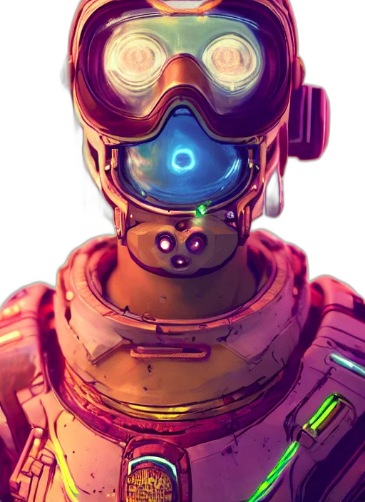 robot, face, mask, creature, cyberpunk, concept art, pixel art, comic book art transparent PNG cut-out