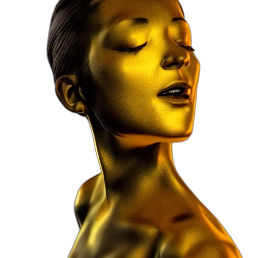jewelry, crown, face, 3d render, photorealistic, concept art, golden, render transparent PNG cut-out