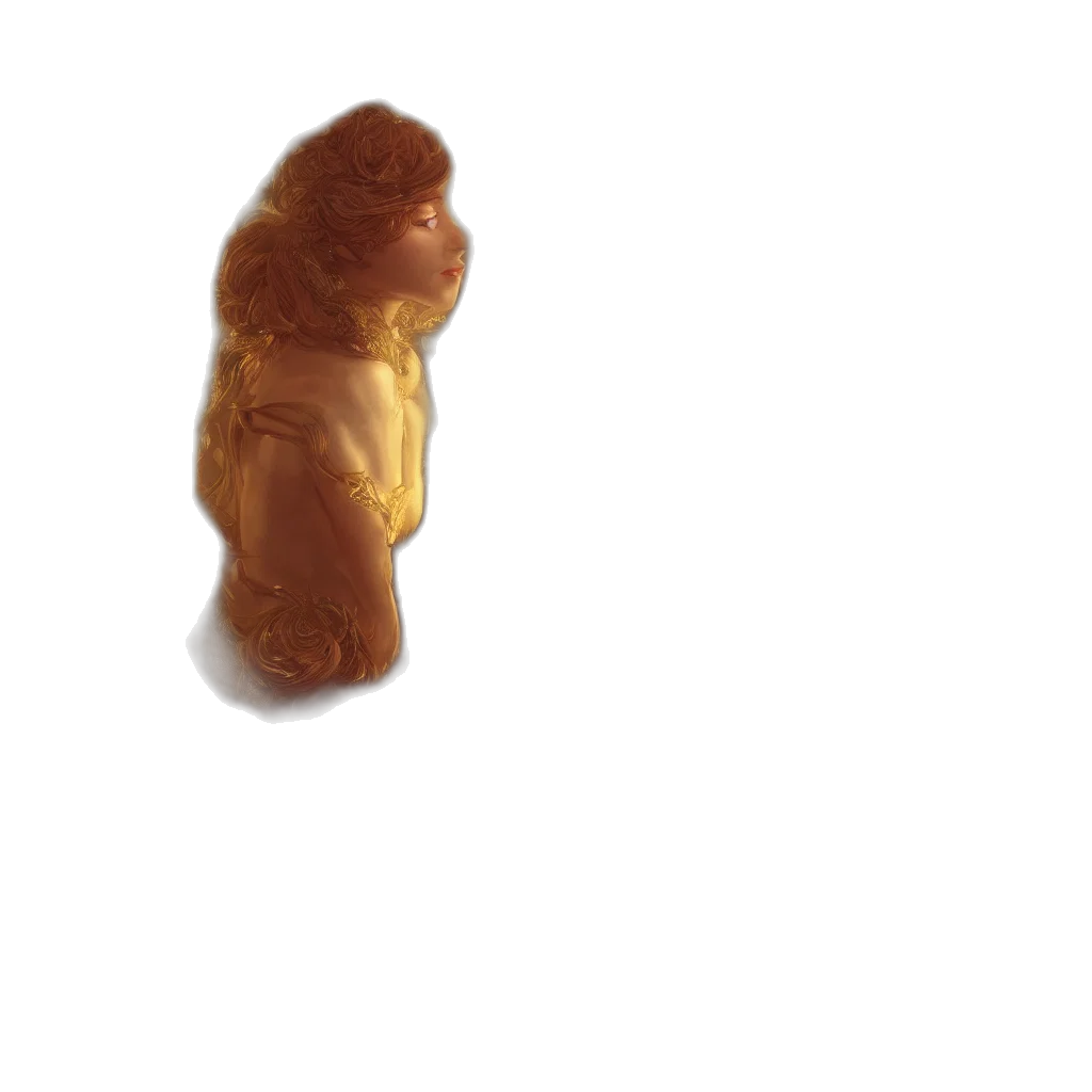 food, animal, creature, staff, 3d render, photorealistic, concept art, golden transparent PNG cut-out