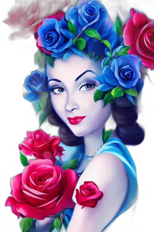 crown, flower, face, dress transparent PNG cut-out