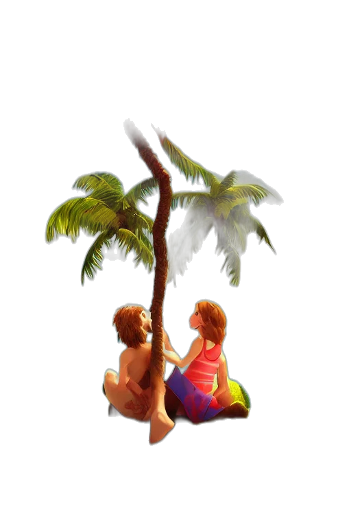 umbrella, tree, concept art, 3d render transparent PNG cut-out