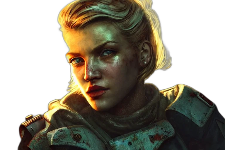face, jacket, weapon, staff transparent PNG cut-out