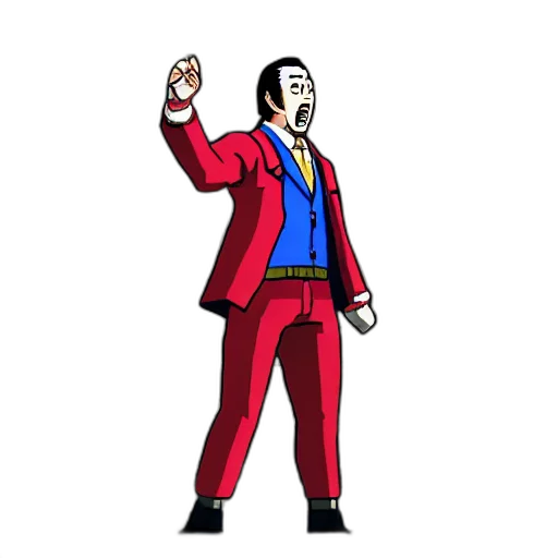 jacket, staff, cartoon, pixel art transparent PNG cut-out