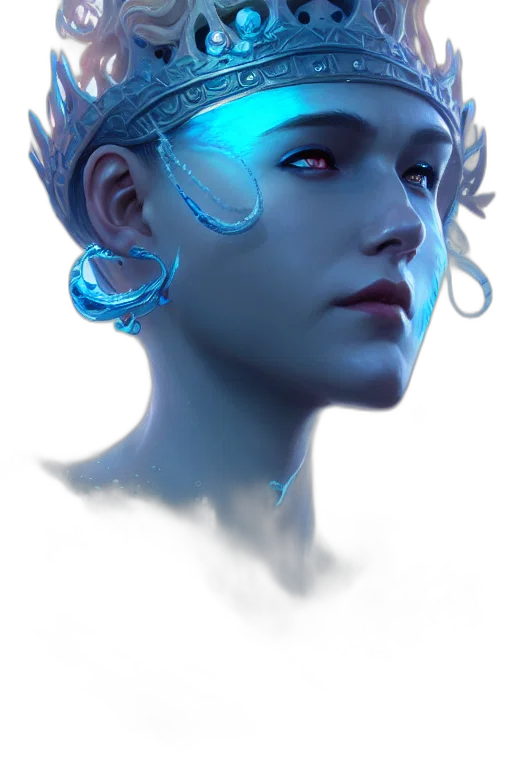 face, robot, mask, staff, cyberpunk, concept art, fantasy art, photorealistic transparent PNG cut-out