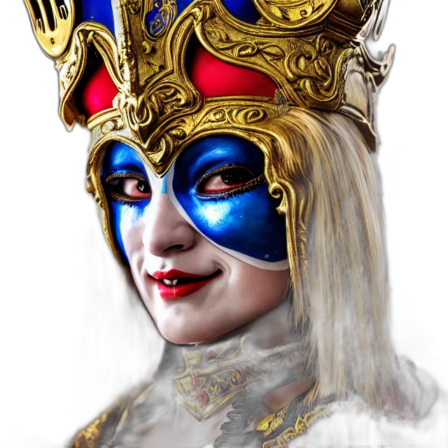mask, crown, face, jewelry, fantasy art, photorealistic, concept art, 3d render transparent PNG cut-out