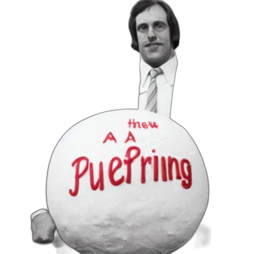 man, stands, next, world, largest, plum, pudding, front transparent PNG cut-out