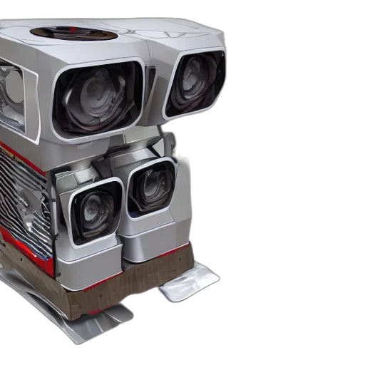 robot, 3d render, concept art, computer transparent PNG cut-out