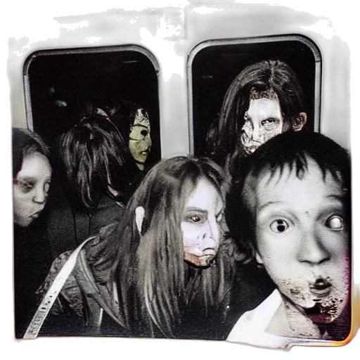 mask, face, photorealistic, zombie, monkeys, subway, new, york transparent PNG cut-out