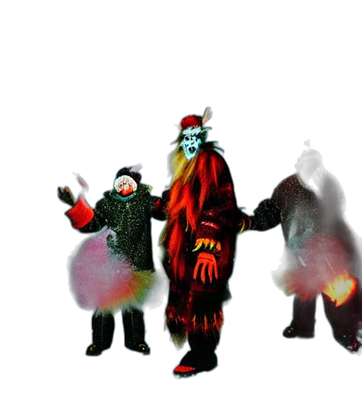 mask, staff, creature, jacket transparent PNG cut-out