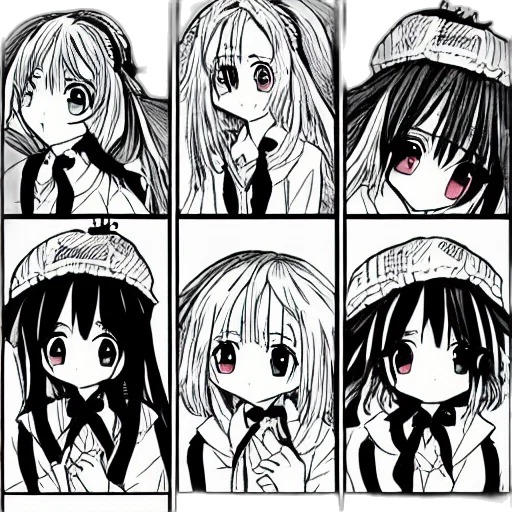 hat, anime, cartoon, pixel art, concept art, monochrome, shoujo, manga transparent PNG cut-out