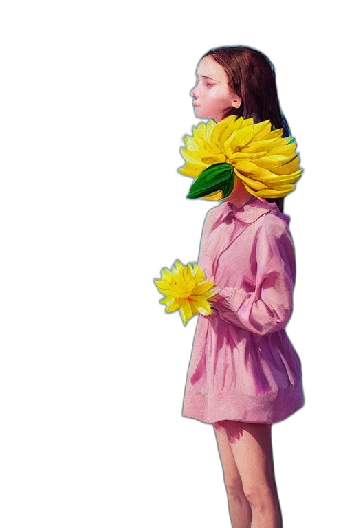dress, flower, face, umbrella, oil painting, photorealistic, watercolor, concept art transparent PNG cut-out