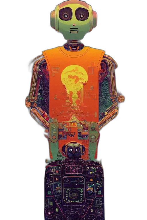 robot, jacket, dress, mask transparent PNG cut-out
