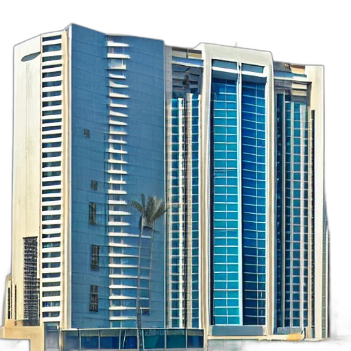 building, 3d render, photorealistic, concept art, city street, blue, modern, office transparent PNG cut-out