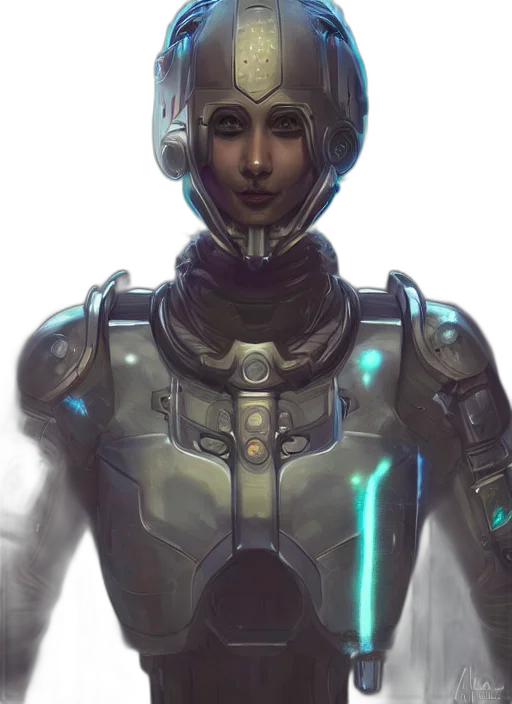 robot, face, staff, mask, concept art, cyberpunk, comic book art, fantasy art transparent PNG cut-out