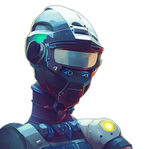 robot, mask, face, jacket transparent PNG cut-out