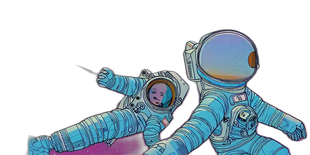 jacket, staff, robot, comic book art transparent PNG cut-out